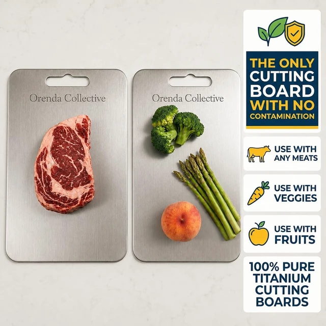 Alt view image 2 of 7 - 100% Titanium Cutting Boards for Kitchen Set of 3, Double Sided Non Toxic Metal Cutting Board, Dishwasher Safe Chopping Board Set, S/M/L
