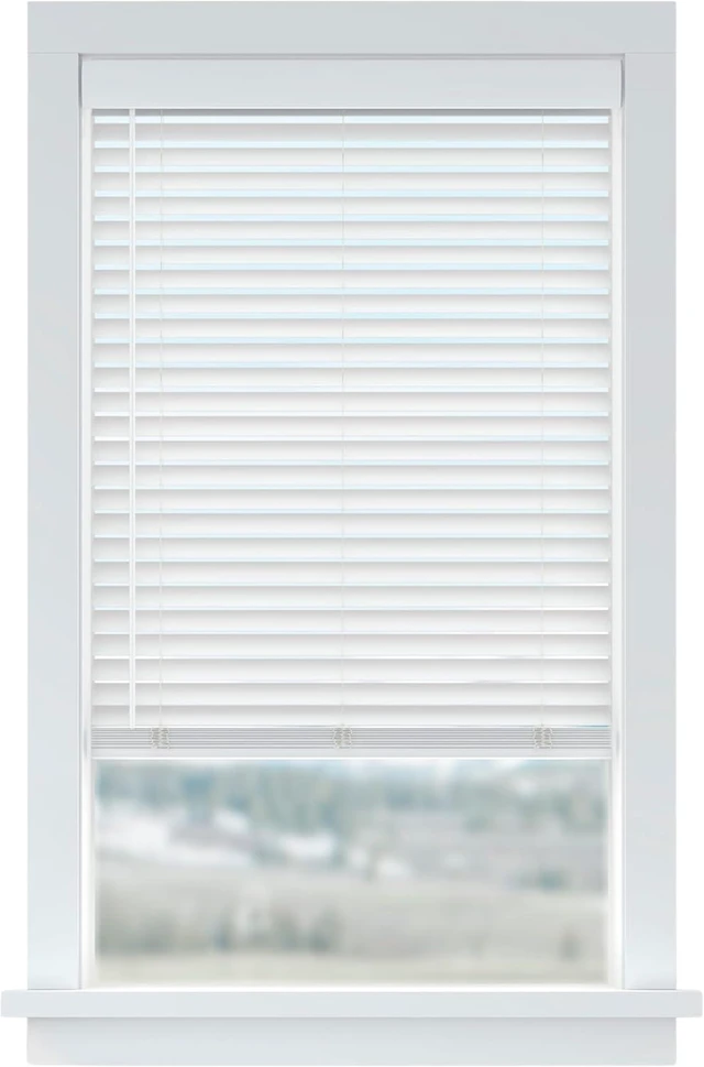 Main image of Basics Cordless Faux Wood Blinds for Indoor Windows, 34" x 72"