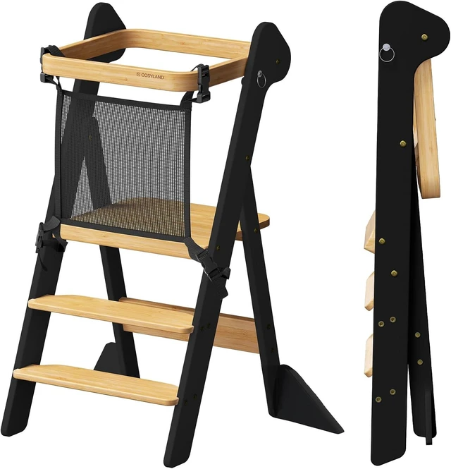 Main image of Toddler Tower Standing Foldable Kids Step Stool Kitchen Helper