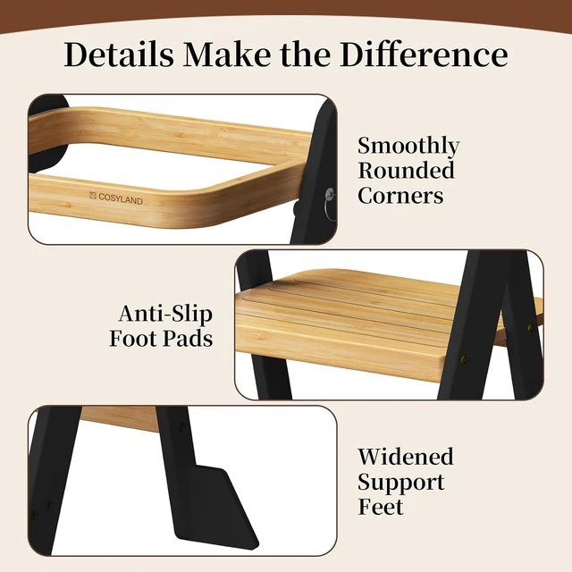 Alt view image 7 of 7 - Toddler Tower Standing Foldable Kids Step Stool Kitchen Helper