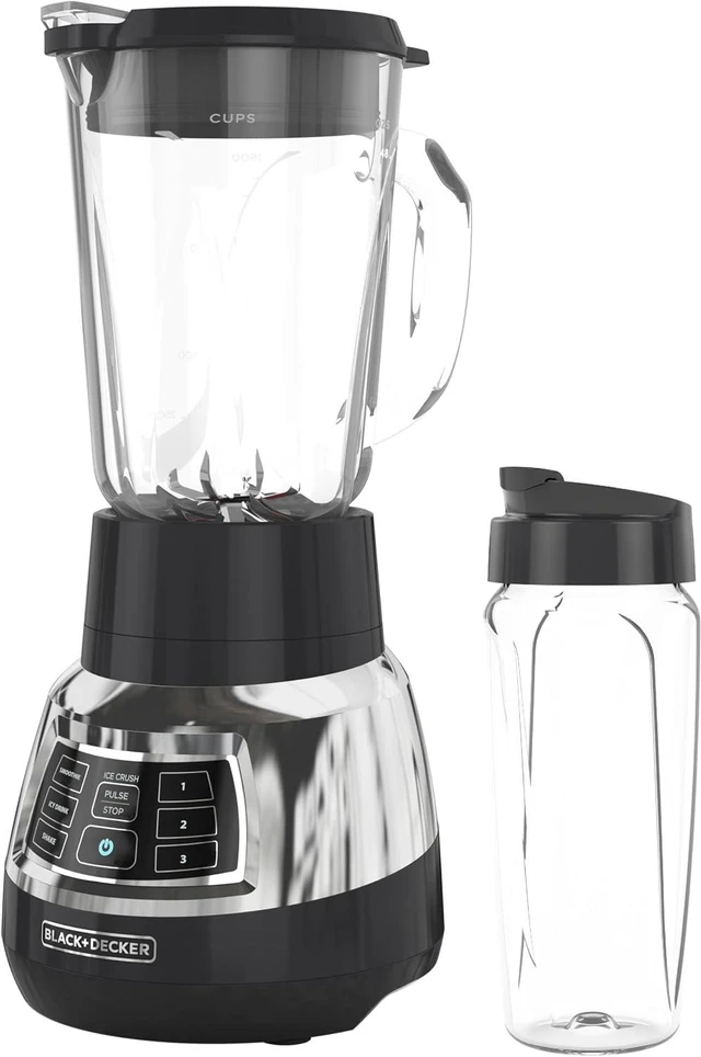 Main image of Quiet Blender with 6-Cup Cyclone Glass Jar, 3 Speeds + 3 Functions & Serrated Blade Technology for Faster Blending, Pulse Button and 24-oz Personal Jar, 900W