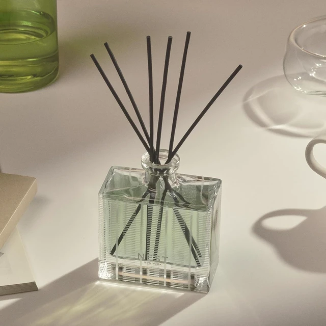 Alt view image 5 of 7 - Reed Diffuser, Wild Mint & Eucalyptus - 5.9 fl oz - Fragrance for Up to 90 Days - Reusable, Refillable Glass Holder - Includes 8 All-Natural Reed Sticks - Flame Free