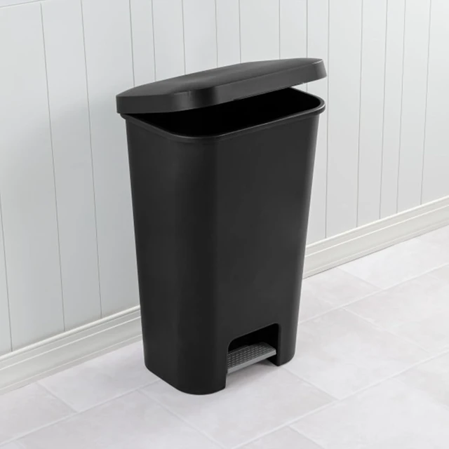 Alt view image 6 of 7 - Rectangular Step On Kitchen Wastebasket, 11.9 Gal, Black, 4 Pack