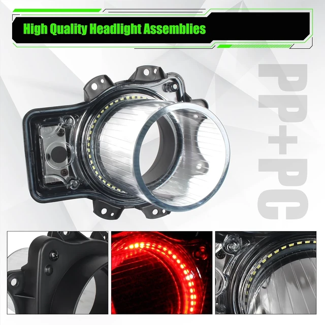 Alt view image 4 of 6 - Plug and Play LED Headlamps Air Inserts Assembly Waterproof, Dustproof Compatible with 2015-2020 Dodge Challenger Headlights Bulbs, Super Bright Red or White Lights(Red Lights, 2PCS)