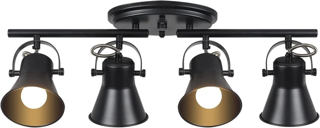 Main image of 4-Light Track Lighting Kit,Black Semi Flush Mount Ceiling Light with 4 Rotatable Light Heads,Modern Accent Lighting for Livingroom,Bedroom,Hallway,Art Wall,Bathroom,Kitchen.(4-Light)