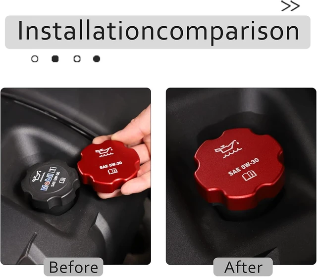 Alt view image 4 of 7 - Car Engine Oil Cap Radiator Cap Brake Fluid Cap Cover Fit for C6 Corvette 2005-2013 Accessories, Aluminum Alloy Car Engine Bay Cap Cover Kit Protection Cover Trim, 5Pcs