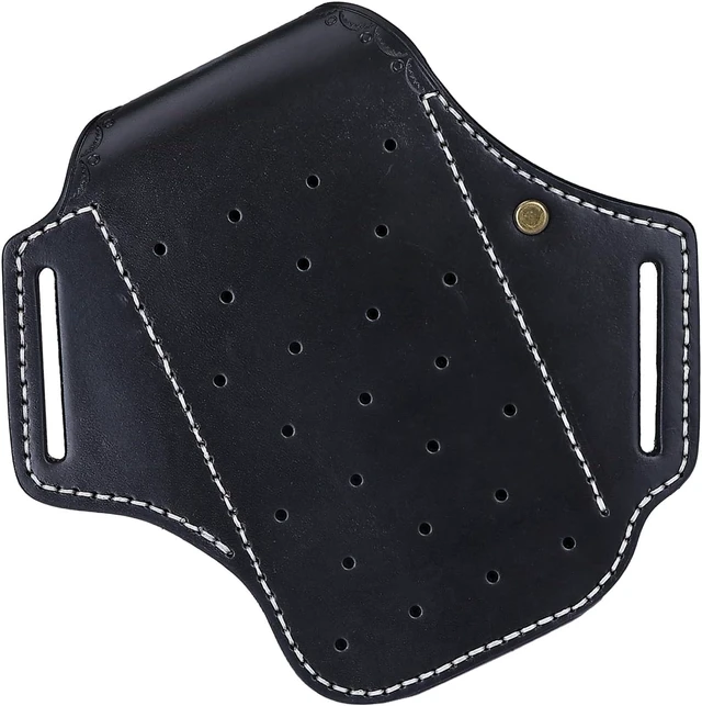 Alt view image 6 of 7 - Leather Cell Phone Holster Case Multitool Sheath Flashlight Belt Pen Holder