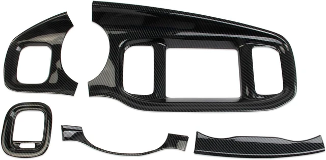 Alt view image 5 of 7 - Carbon Fiber Center Consoles Dashboard Instrument Gauge Cluster Dash Air Vent Panel Kit Cover Trim Garnish Bezel for for Dodge Charger 2015-2023 (Black Carbon Fiber)