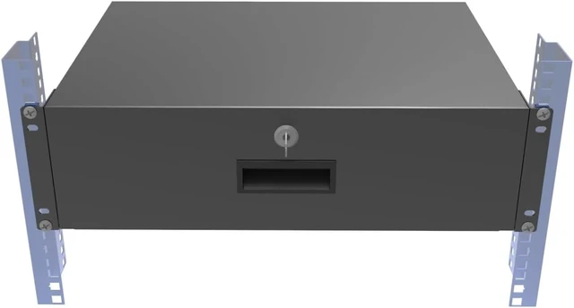 Alt view image 2 of 7 - 3U Server Cabinet Case 19" Rack Mount Lockable Drawer with Key