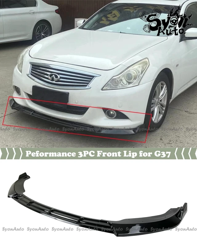 Alt view image 2 of 5 - FITS 2010-2013 INFINITI G37 SEDAN PERFORMANCE STYLE GLOSS BLACK FRONT BUMPER LIP KIT