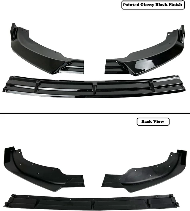 Alt view image 4 of 5 - FITS 2010-2013 INFINITI G37 SEDAN PERFORMANCE STYLE GLOSS BLACK FRONT BUMPER LIP KIT