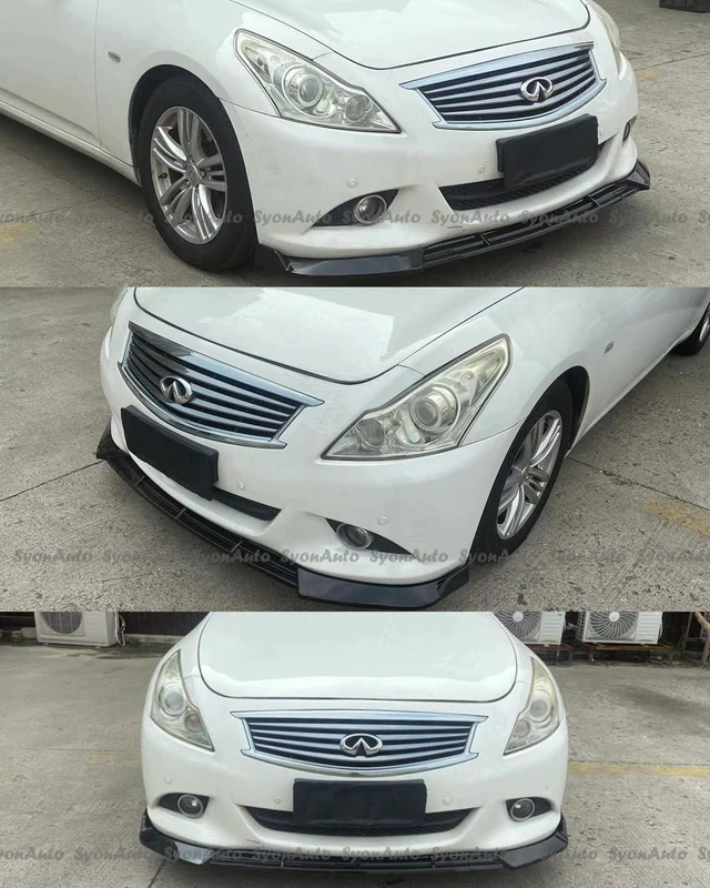 Alt view image 5 of 5 - FITS 2010-2013 INFINITI G37 SEDAN PERFORMANCE STYLE GLOSS BLACK FRONT BUMPER LIP KIT
