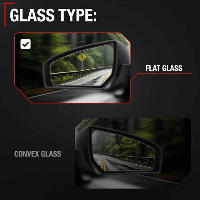 Alt view image 6 of 7 - Driver Side Mirror Replacement - Compatible with 2017-2021 Honda Civic Sedan, 17-21 Honda Civic Coupe - Powered Adjustment, Manual Fold, Flat Glass - Smooth Black, 4H3P - OEM 76258TBAA021ZA, HO1320314