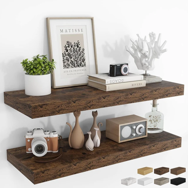 Main image of 36Inch Floating Shelves for Wall 2Pack|Rustic Brown|8" D