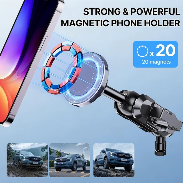 Alt view image 4 of 7 - Stainless Steel Phone Mount for 19-23 Ford Ranger XL/XLT/Lariat