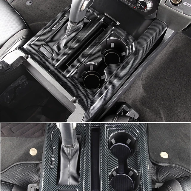Alt view image 5 of 7 - for F150 ABS Carbon Fiber Center Console Gear Shift Cup Holder Trim for 2015 2016 2017 2018 2019 2020 Ford F150, 2pcs