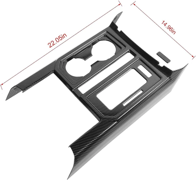 Alt view image 7 of 7 - for F150 ABS Carbon Fiber Center Console Gear Shift Cup Holder Trim for 2015 2016 2017 2018 2019 2020 Ford F150, 2pcs