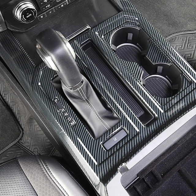 Alt view image 6 of 7 - for F150 ABS Carbon Fiber Center Console Gear Shift Cup Holder Trim for 2015 2016 2017 2018 2019 2020 Ford F150, 2pcs