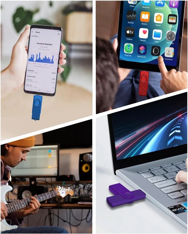 Alt view image 3 of 7 - 64GB USB C Thumb Drive, Dual USB 2.0 Flash Drive 64GB USB Drive