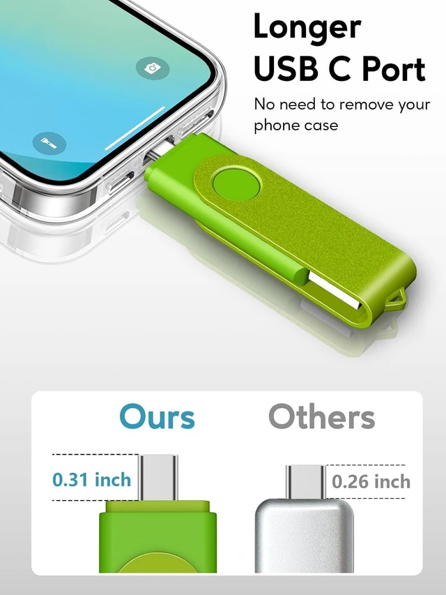 Alt view image 5 of 7 - 64GB USB C Thumb Drive, Dual USB 2.0 Flash Drive 64GB USB Drive