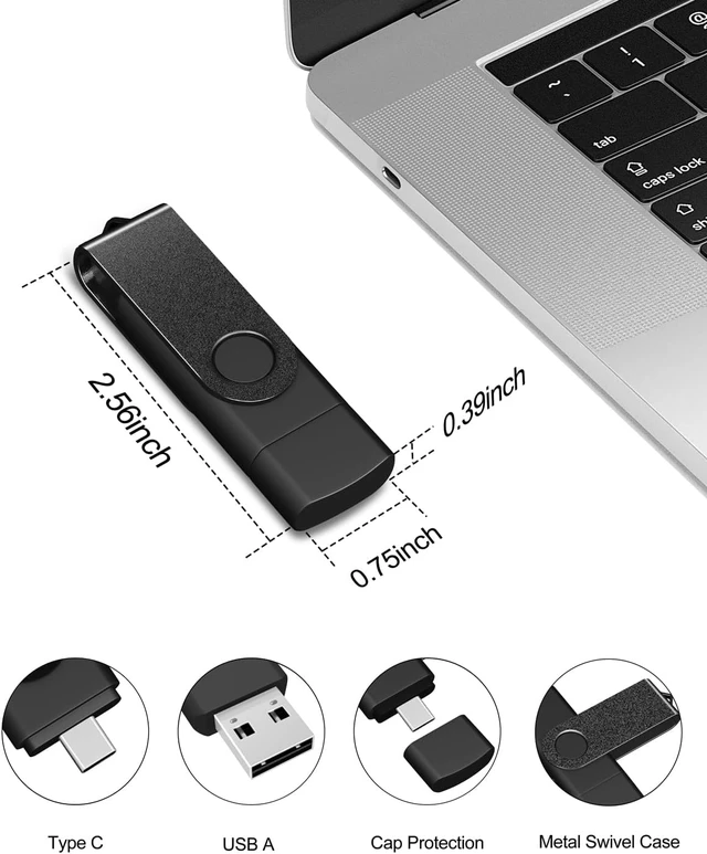 Alt view image 6 of 7 - 64GB USB C Thumb Drive, Dual USB 2.0 Flash Drive 64GB USB Drive