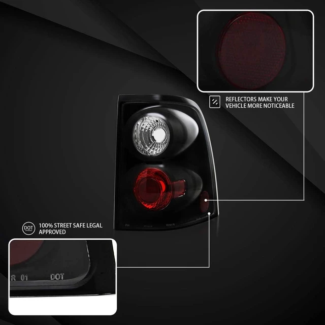 Alt view image 3 of 5 - Tail Lights For 2002-2005 Ford Explorer Black Left+Right