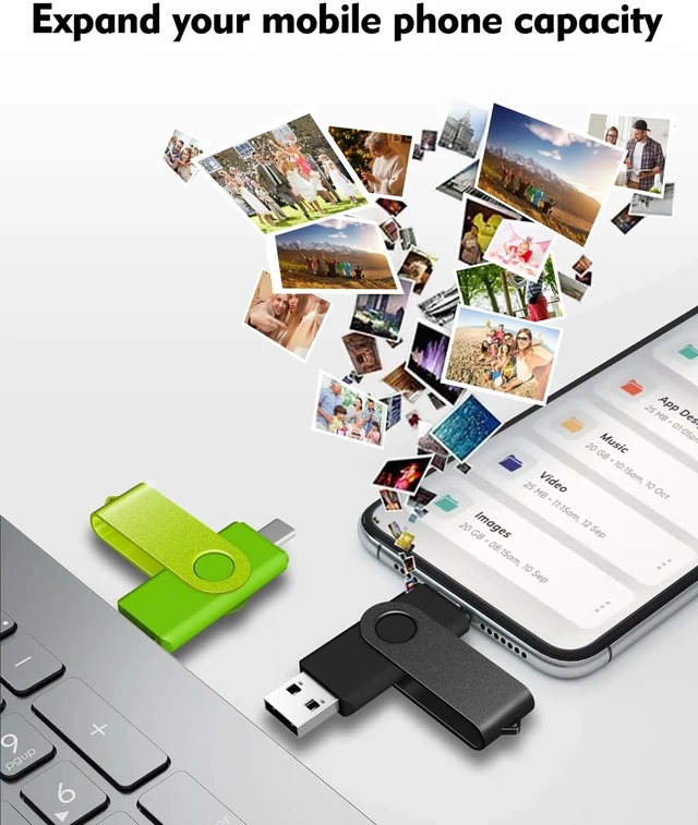 Alt view image 7 of 7 - 64GB USB C Thumb Drive, Dual USB 2.0 Flash Drive 64GB USB Drive