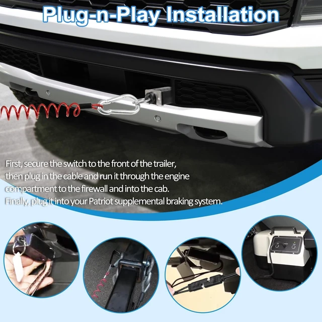 Alt view image 5 of 7 - BRK2505 Breakaway Switch Kit Replacement Compatible with Blue Ox Patriot Tow Bar Supplemental Braking System