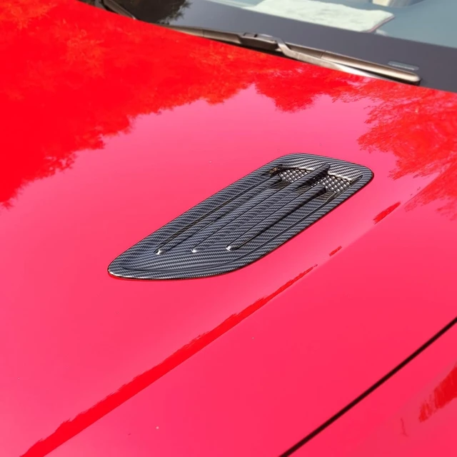 Alt view image 3 of 7 - Carbon Fiber Style Car Air Flow Intake Cover,Air Flow Intake Hood Scoop Vent Cover Trim,Side Vent Bonnet Cover Compatible with Kia Stinger Accessories