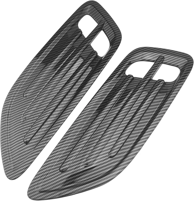 Alt view image 2 of 7 - Carbon Fiber Style Car Air Flow Intake Cover,Air Flow Intake Hood Scoop Vent Cover Trim,Side Vent Bonnet Cover Compatible with Kia Stinger Accessories