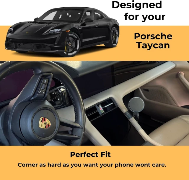 Alt view image 2 of 6 - Phone Mount for Porsche Taycan (MagSafe Compatible/Wireless Charging)