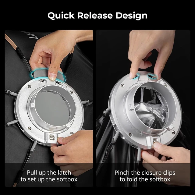 Alt view image 2 of 7 - 35" Bowens Mount Softbox Photography Lighting Kit, Quick Release