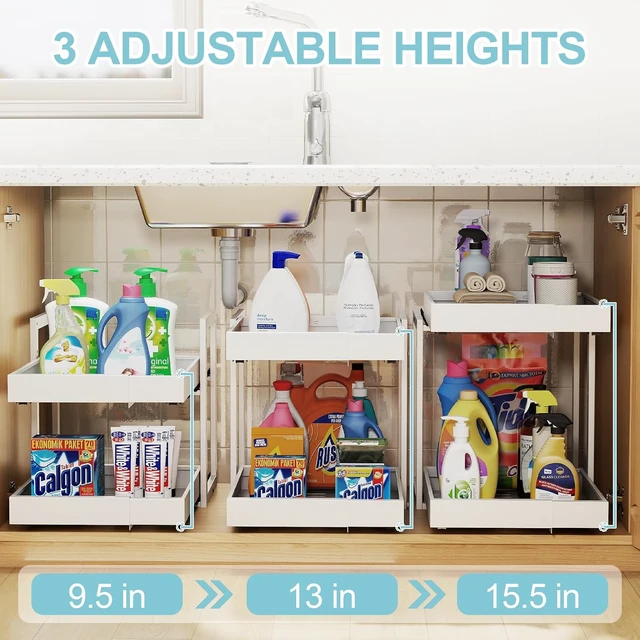 Alt view image 3 of 7 - 2-Tier Expandable Pull Out Cabinet Organizer, Cabinet Drawers, 16"D