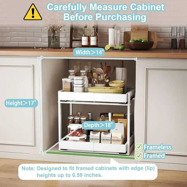Alt view image 5 of 7 - 2-Tier Expandable Pull Out Cabinet Organizer, Cabinet Drawers, 16"D