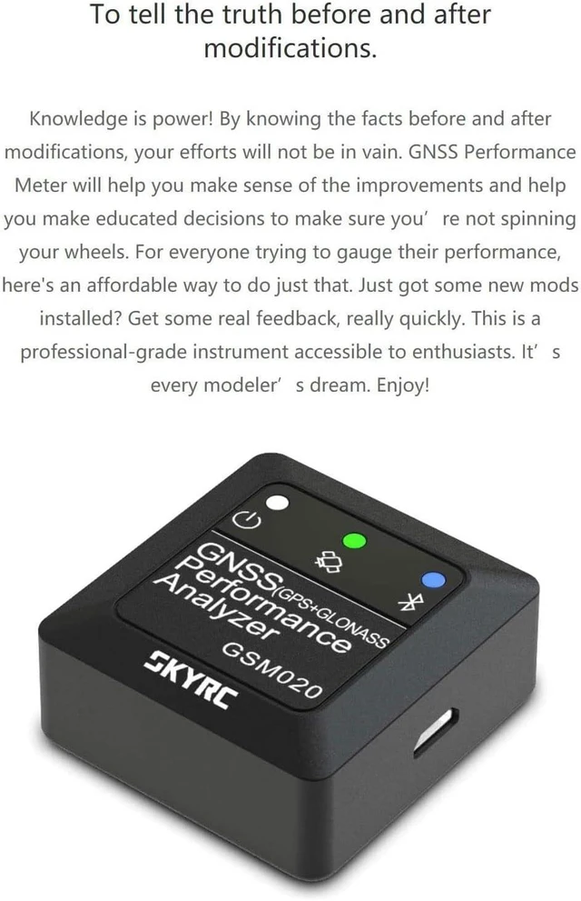 Alt view image 2 of 7 - GNSS Performance Analyzer RC GPS+GLONASS Speedometer, Bluetooth Enabled Race Data Logger and Speed Tracker for RC Cars and Planes. GSM020 SK-500023