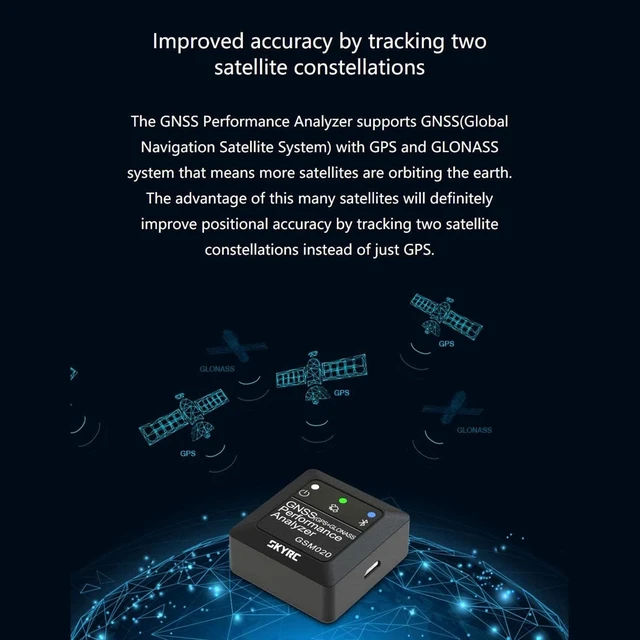 Alt view image 3 of 7 - GNSS Performance Analyzer RC GPS+GLONASS Speedometer, Bluetooth Enabled Race Data Logger and Speed Tracker for RC Cars and Planes. GSM020 SK-500023