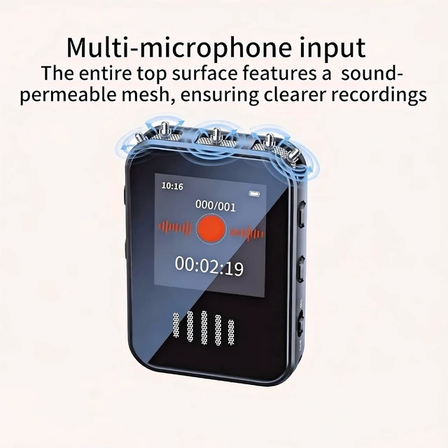 Alt view image 6 of 7 - Voice-Activated Recorder,Supports Playback,Tape Recorder,for Meetings/Learning Small Recorder Device,It is Also an MP3 Player and a USB Flash Drive