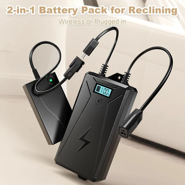 Alt view image 6 of 7 - Universal 2500mAh Rechargeable Battery Pack for Reclining Furniture, 2-Pin Wireless Power Battery for Electric Recliner, Power Sofa and Lift Chair