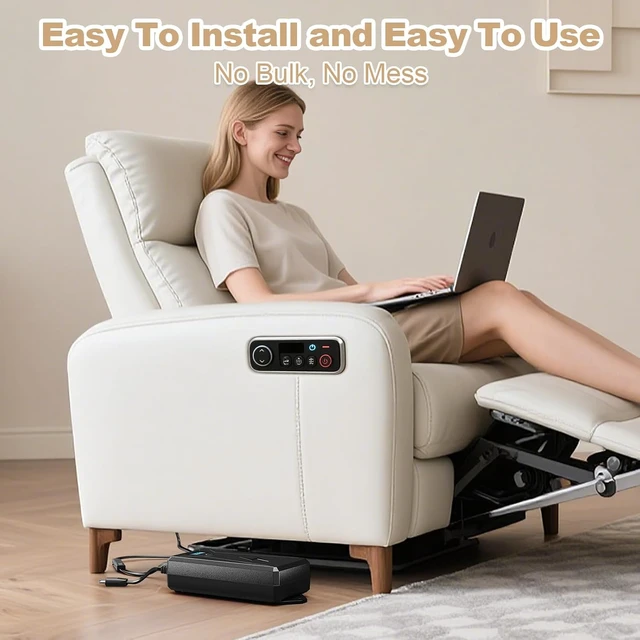 Alt view image 7 of 7 - Universal 2500mAh Rechargeable Battery Pack for Reclining Furniture, 2-Pin Wireless Power Battery for Electric Recliner, Power Sofa and Lift Chair