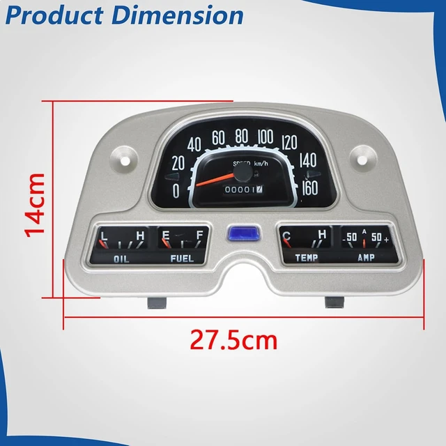 Alt view image 2 of 7 - Speedometer Gauge Cluster Replacement for Land Cruiser FJ40 FJ45 BJ40 1979-1985 83100-60180 12V