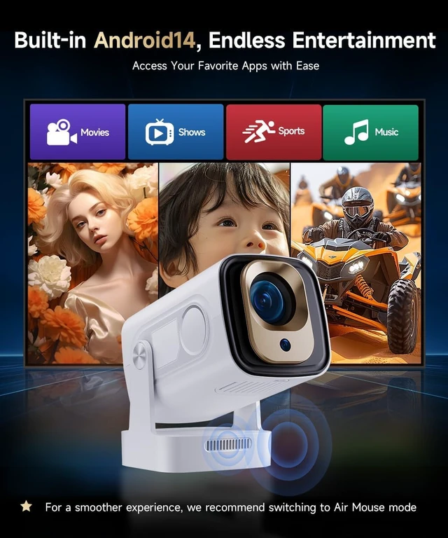 Alt view image 6 of 7 - Auto Focus&1080P Mini Smart Projector 4K Support, Built in Apps