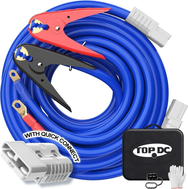 Main image of Heavy Duty Quick Connect Jumper Cables for Truck, 1 Gauge, 25 Feet