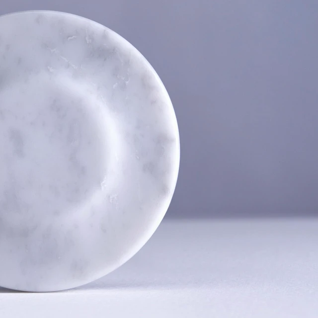 Alt view image 4 of 7 - Classic Stone Marble Wireless Charging Pad Designed in Italy, Integrated 6 ft USB-C Cable, Smartphones, Wireless Earbuds, Smartwatches White Carrara Marble