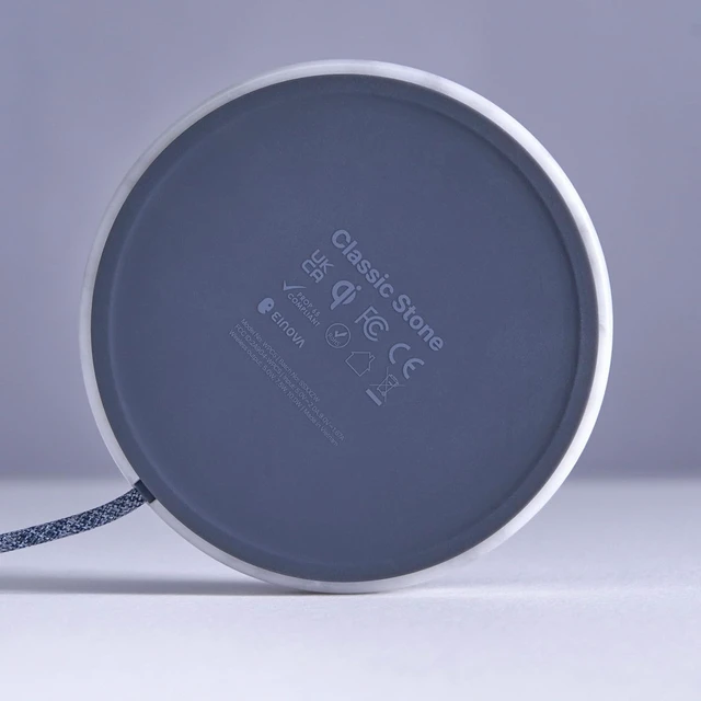 Alt view image 5 of 7 - Classic Stone Marble Wireless Charging Pad Designed in Italy, Integrated 6 ft USB-C Cable, Smartphones, Wireless Earbuds, Smartwatches White Carrara Marble