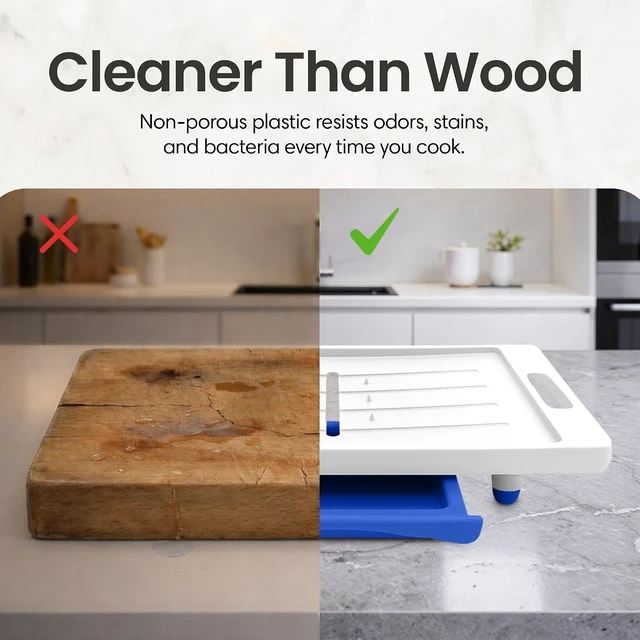 Alt view image 3 of 7 - Large Cutting Board - XL Meal Prep System with Juice Groove, Spikes, Drip Tray & Removable BPA Free Cutting Board - Patented Multi-Feature Design Carving Board - BBQ Essential & Kitchen Gifts