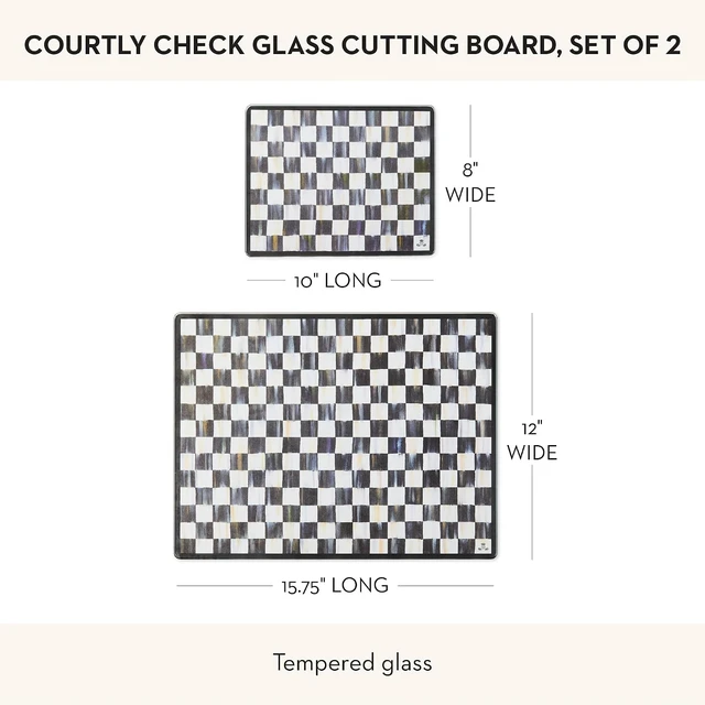 Alt view image 3 of 5 - Cutting Boards Set, Black-and-White Courtly Check