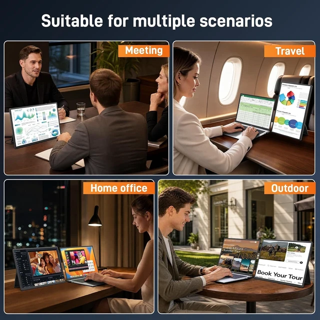 Alt view image 7 of 7 - 16" Portable Monitor for Laptop, 1200P IPS Laptop Screen Extender