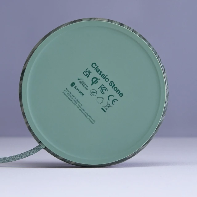 Alt view image 5 of 6 - Classic Stone Marble Wireless Charging Pad Designed in Italy, Integrated 6 ft USB-C Cable, Smartphones, Wireless Earbuds, Smartwatches Pine Verde Alpi Marble