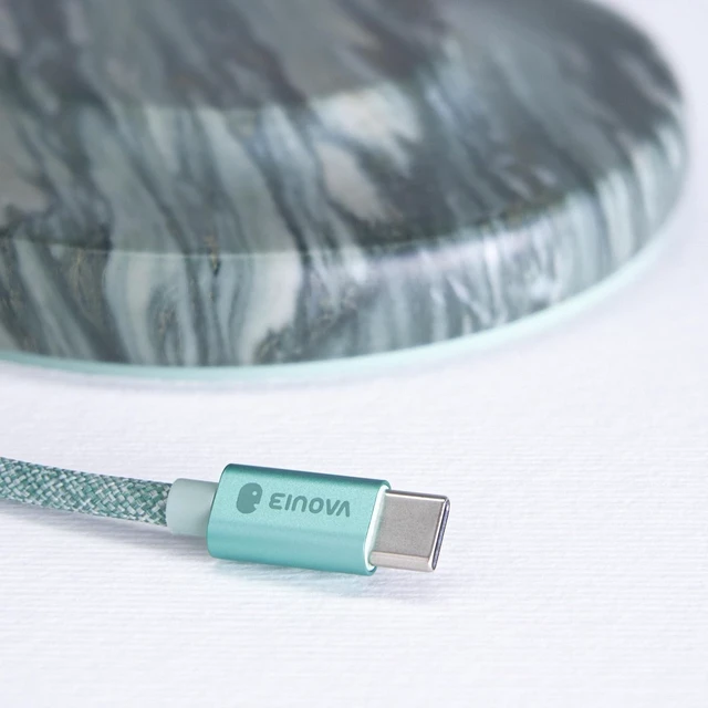 Alt view image 6 of 6 - Classic Stone Marble Wireless Charging Pad Designed in Italy, Integrated 6 ft USB-C Cable, Smartphones, Wireless Earbuds, Smartwatches Pine Verde Alpi Marble