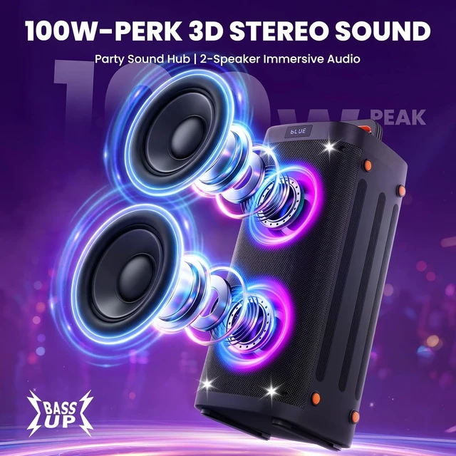 Alt view image 2 of 7 - Party Speaker Bluetooth Wireless, Portable Karaoke Speaker with Microphone